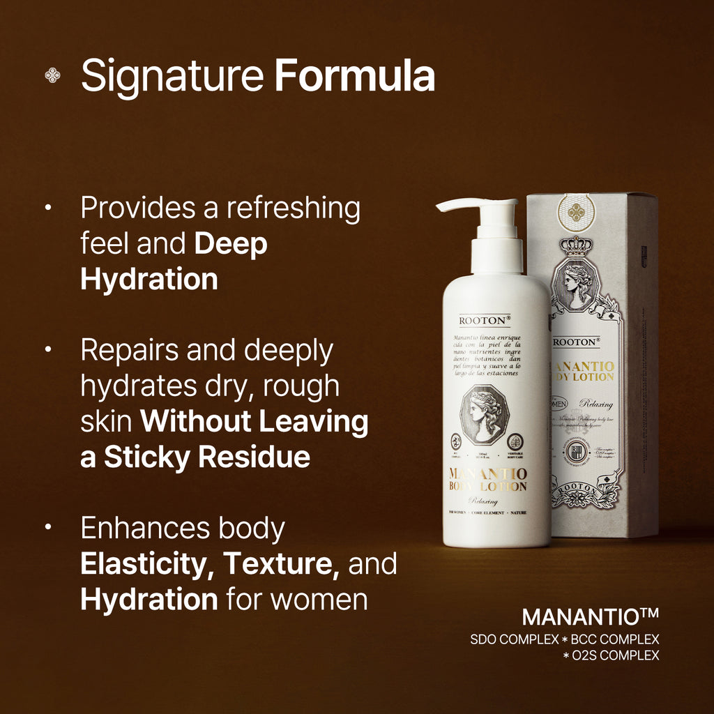 ROOTON Manantio™ Body Lotion 10.14 fl.oz (300ml) – Women Vegan Body Lotion for Deep Moisture,