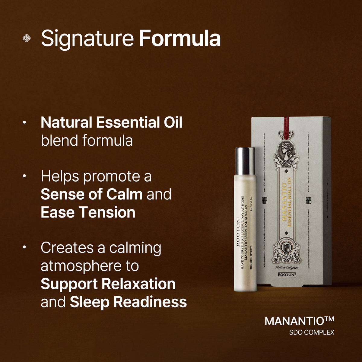 ROOTON Manantio™ Essential Roll-On 0.30 fl.oz (9ml) – Women Aromatherapy Oil for Stress Relief