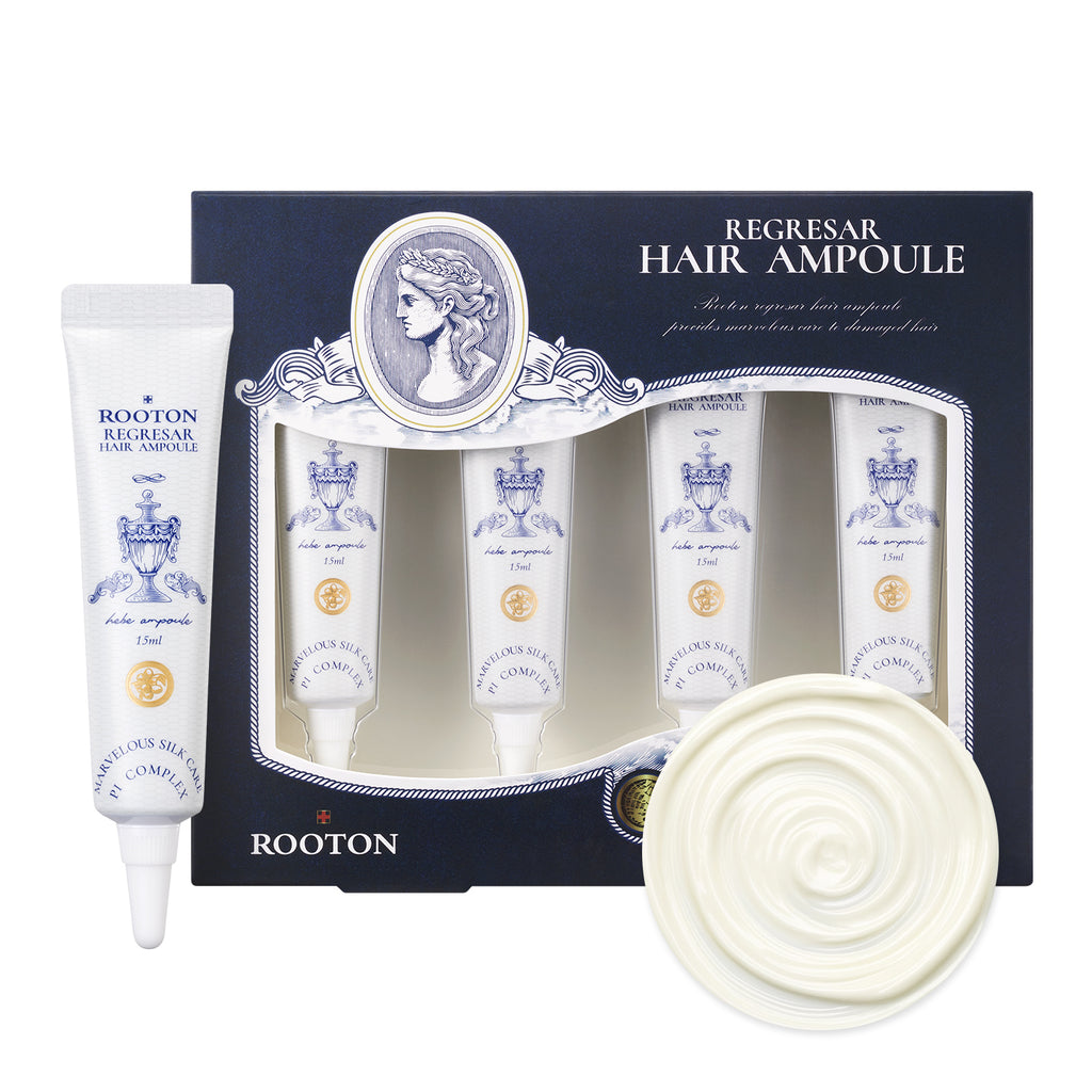 ROOTON Regresar™ Hair Ampoule 0.5 fl.oz × 4 (15 ml × 4ea) – Women Leave-On Protein Repair Ampoule for Damaged Hair