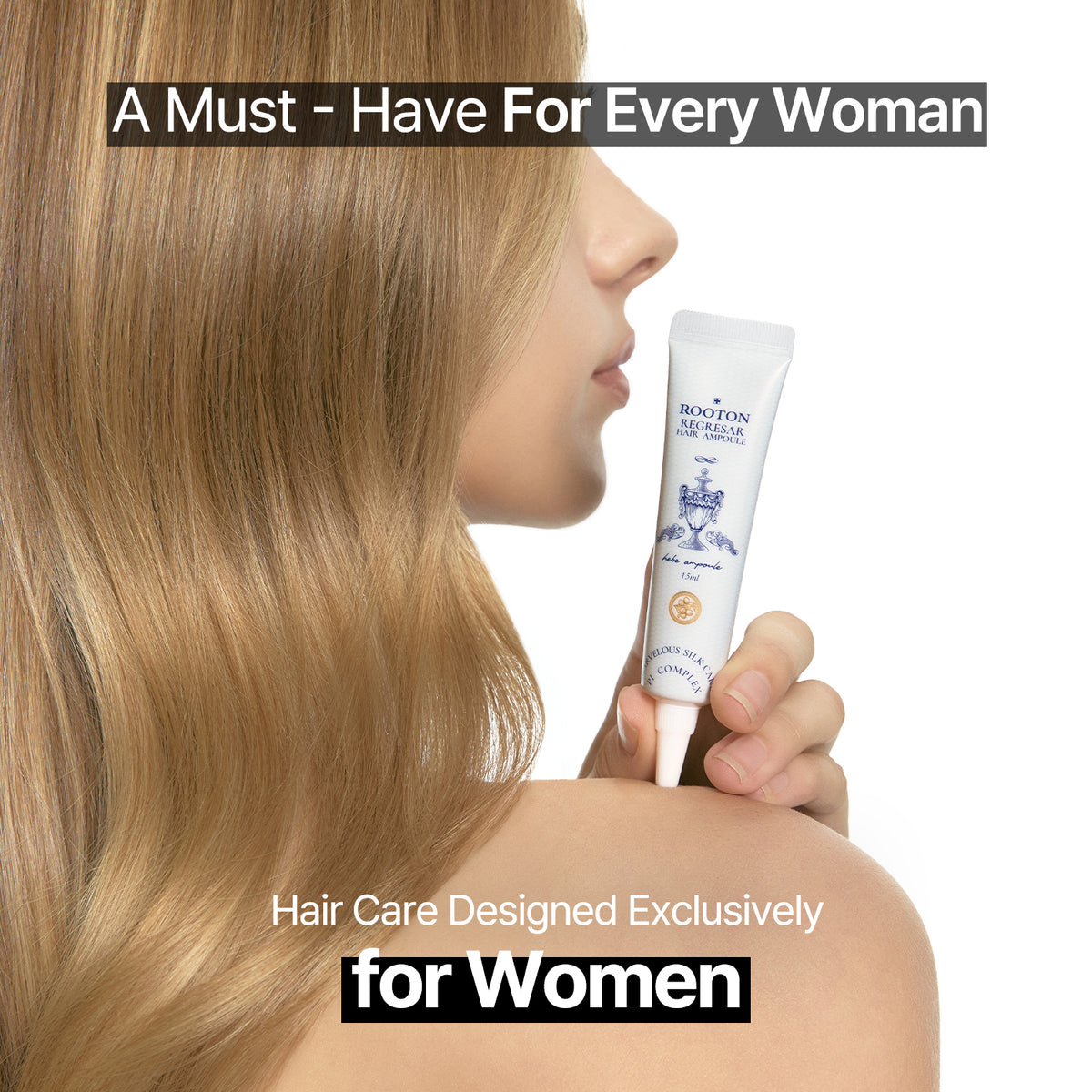 ROOTON Regresar™ Hair Ampoule 0.5 fl.oz × 4 (15 ml × 4ea) – Women Leave-On Protein Repair Ampoule for Damaged Hair
