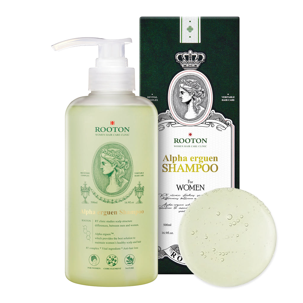 ROOTON Alpha Erguen Shampoo 16.9 fl.oz (500ml) – Women Vegan Formula for Anti Hair Loss