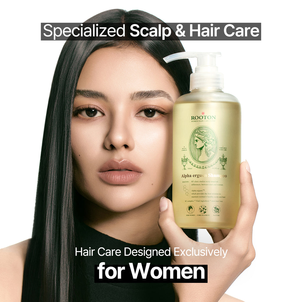 ROOTON Alpha Erguen Shampoo 16.9 fl.oz (500ml) – Women Vegan Formula for Anti Hair Loss