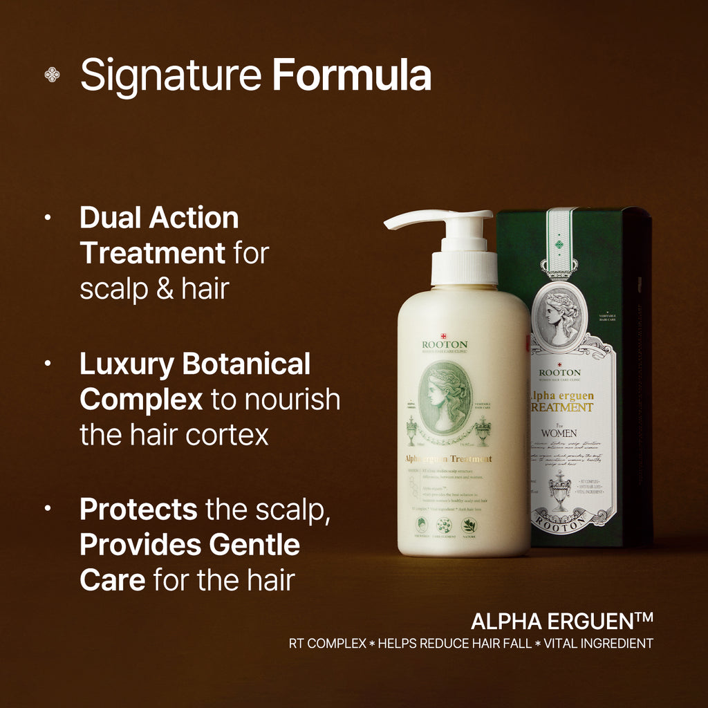 ROOTON Alpha Erguen™ Treatment 16.9 fl.oz (500ml) – Women Vegan Formula for Hair Cortex Repair